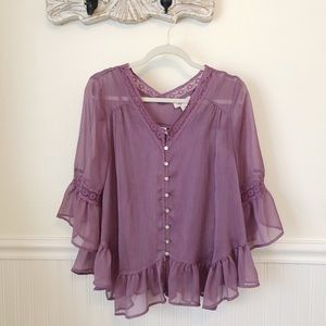 STYLE & CO purple flowy blouse